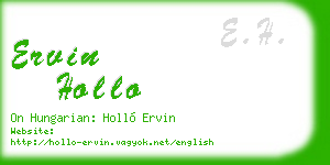 ervin hollo business card