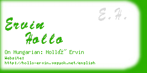 ervin hollo business card